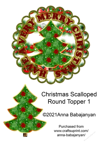Christmas Scalloped Round Topper 1