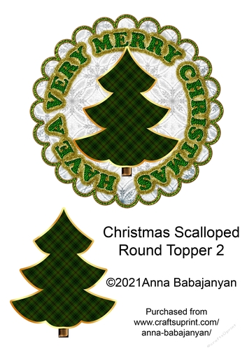 Christmas Scalloped Round Topper 2