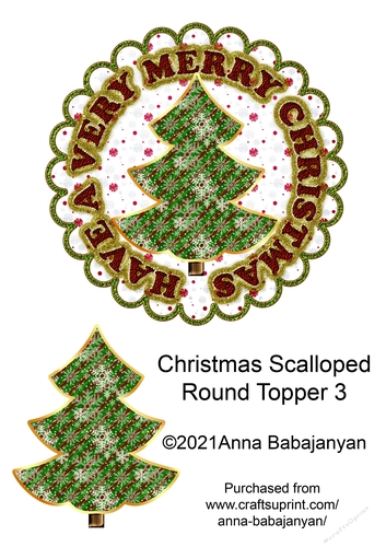 Christmas Scalloped Round Topper 3