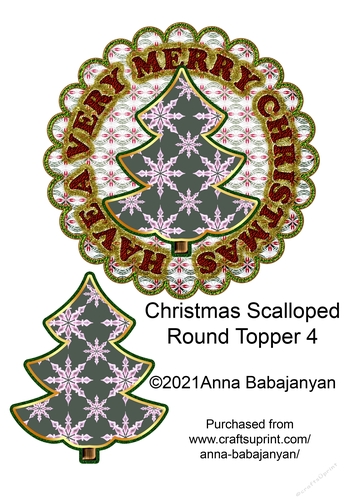 Christmas Scalloped Round Topper 4
