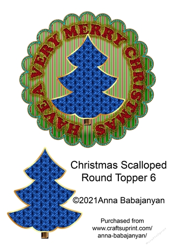 Christmas Scalloped Round Topper 6