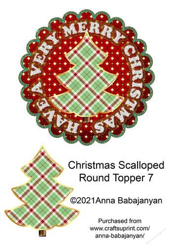 Christmas Scalloped Round Topper 7