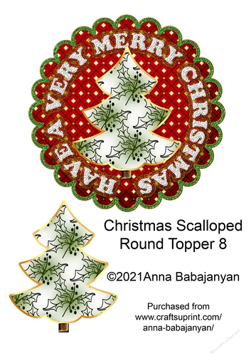 Christmas Scalloped Round Topper 8