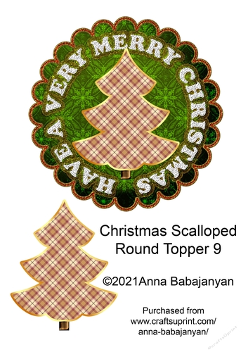 Christmas Scalloped Round Topper 9