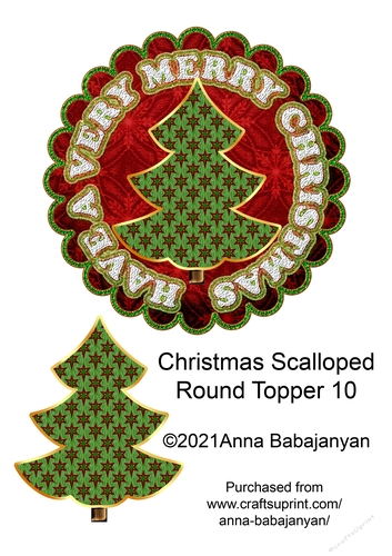 Christmas Scalloped Round Topper 10