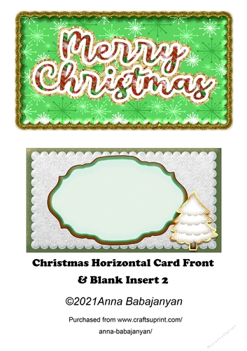 Christmas Horizontal Card Front & Blank Insert 2