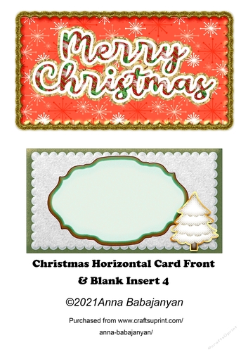Christmas Horizontal Card Front & Blank Insert 4