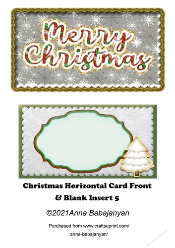 Christmas Horizontal Card Front & Blank Insert 5