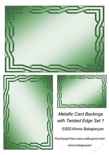 Metallic Card Backings with Twisted Edge Set 1