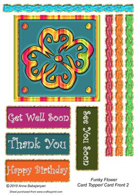 Funky Flower Card Topper / Card Front 2