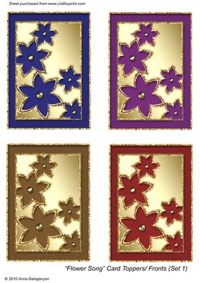 Flower Song Card Toppers /fronts (set 1)