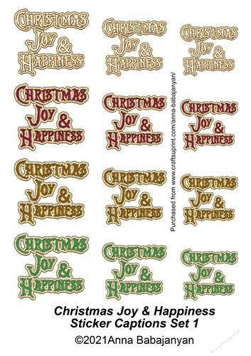 Christmas Joy & Happiness Sticker Captions Set 1
