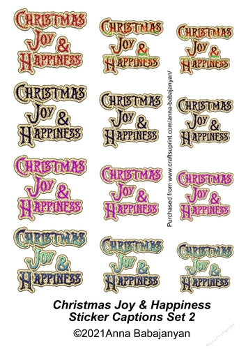 Christmas Joy & Happiness Sticker Captions Set 2