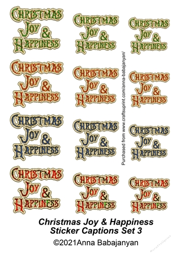 Christmas Joy & Happiness Sticker Captions Set 3