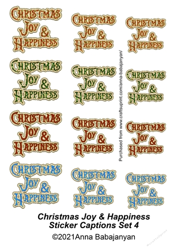 Christmas Joy & Happiness Sticker Captions Set 4