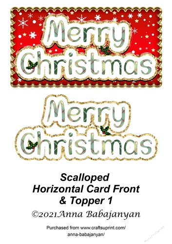 Scalloped Horizontal Card Front & Topper 1