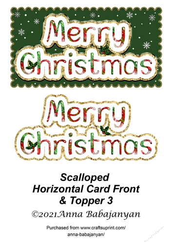 Scalloped Horizontal Card Front & Topper 3
