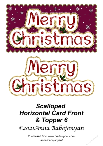 Scalloped Horizontal Card Front & Topper 6
