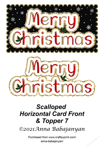 Scalloped Horizontal Card Front & Topper 7