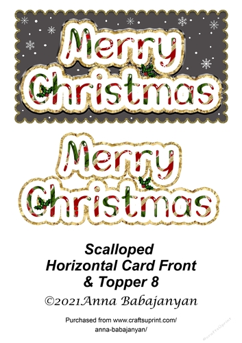 Scalloped Horizontal Card Front & Topper 8