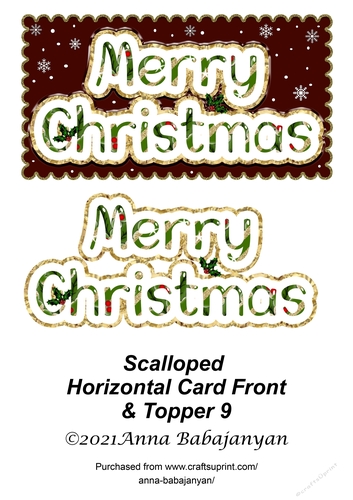 Scalloped Horizontal Card Front & Topper 9