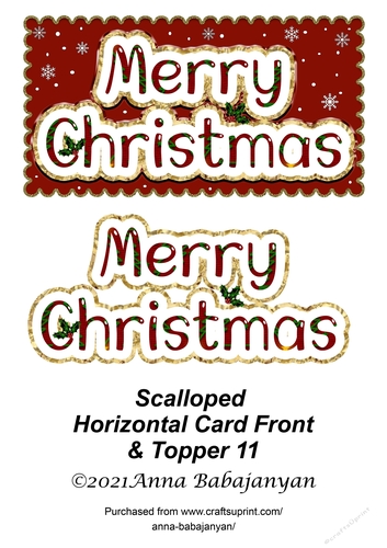Scalloped Horizontal Card Front & Topper 11