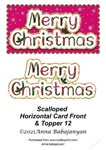 Scalloped Horizontal Card Front & Topper 12