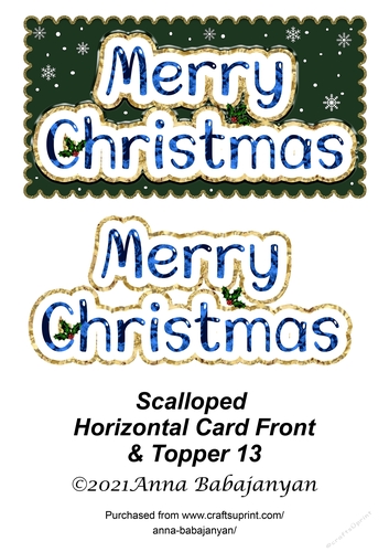 Scalloped Horizontal Card Front & Topper 13