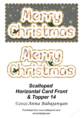 Scalloped Horizontal Card Front & Topper 14