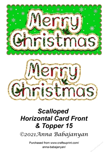 Scalloped Horizontal Card Front & Topper 15