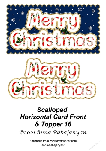 Scalloped Horizontal Card Front & Topper 16
