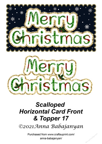 Scalloped Horizontal Card Front & Topper 17