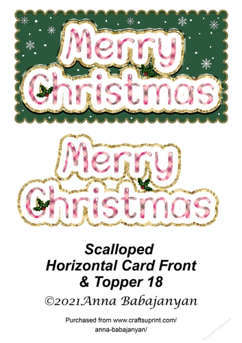Scalloped Horizontal Card Front & Topper 18