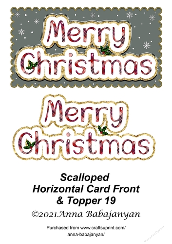 Scalloped Horizontal Card Front & Topper 19