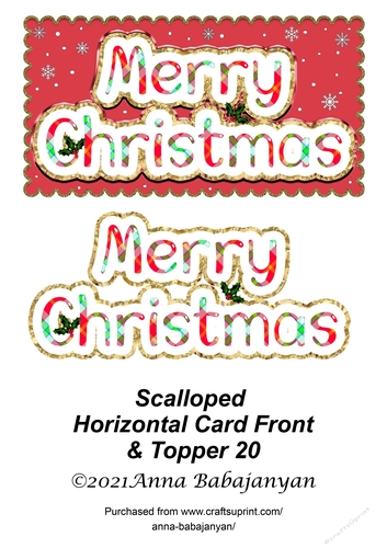 Scalloped Horizontal Card Front & Topper 20