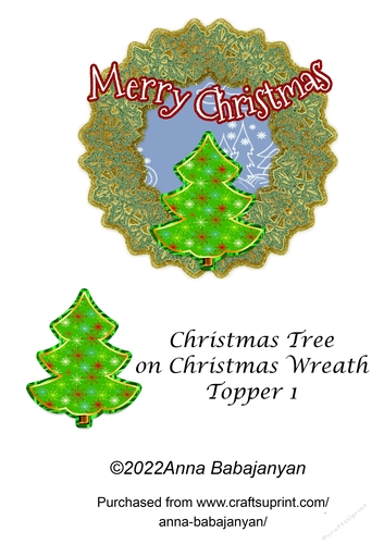 Christmas Tree on Christmas Wreath Topper 1