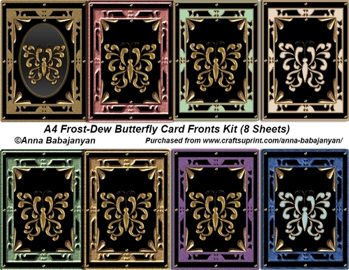 A4 Frost-Dew Butterfly Card Fronts Kit
