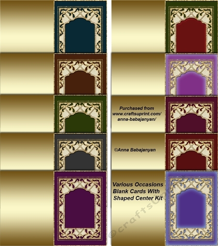 Various Occasions Blank Cards With Shaped Center Kit