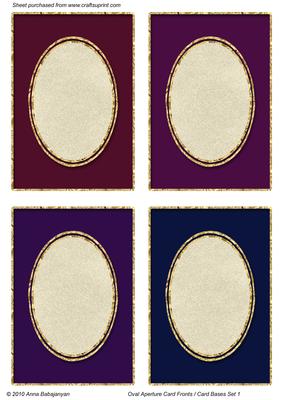 Oval Aperture Card Fronts / Card Bases Set 1