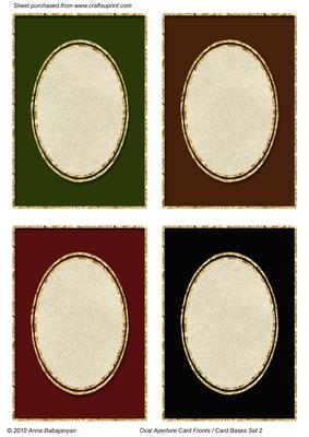 Oval Aperture Card Fronts / Card Bases Set 2