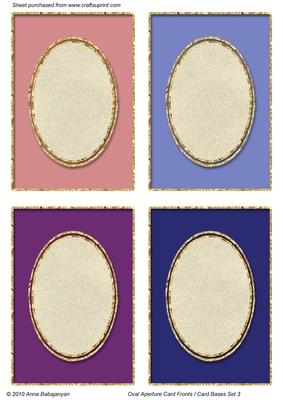 Oval Aperture Card Fronts / Card Bases Set 3