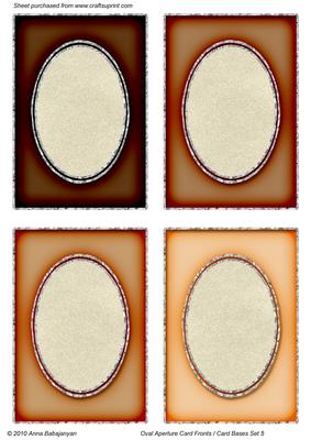 Oval Aperture Card Fronts / Card Bases Set 5