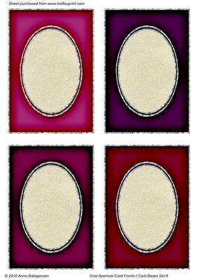 Oval Aperture Card Fronts / Card Bases Set 6