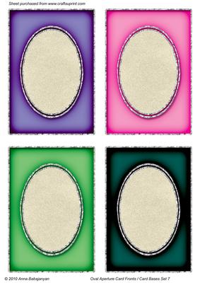 Oval Aperture Card Fronts / Card Bases Set 7