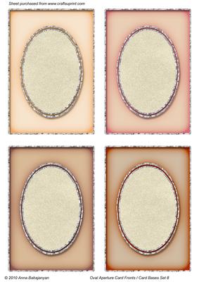 Oval Aperture Card Fronts / Card Bases Set 8