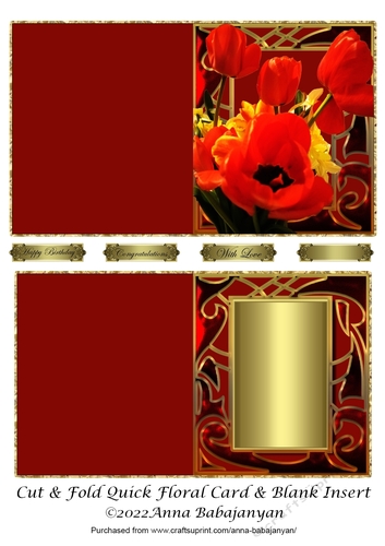 Cut & Fold Quick Floral Card & Blank Insert