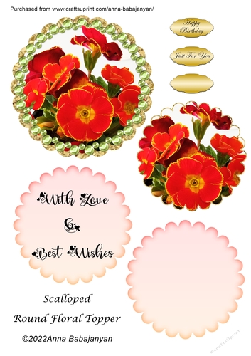 Scalloped Round Floral Topper