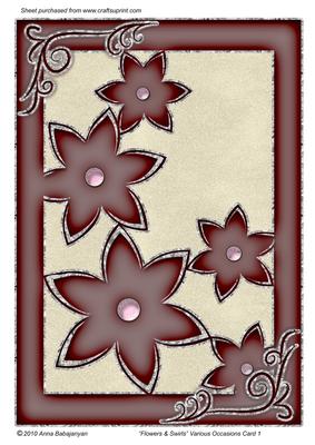 Flowers & Swirls Various Occasions Card 1
