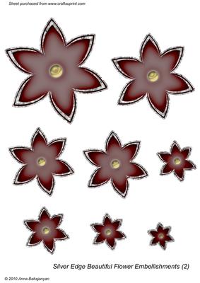 Silver Edge Beautiful Flower Embellishments 2