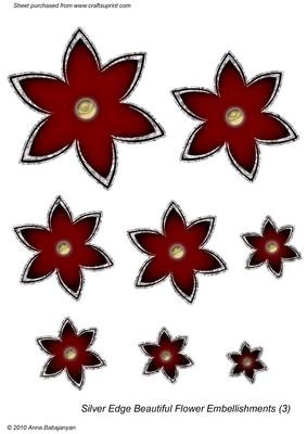 Silver Edge Beautiful Flower Embellishments 3